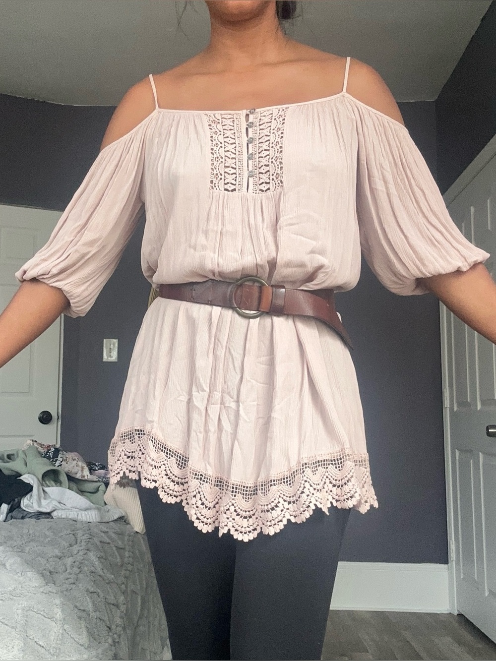 Forever21 Cold Shoulder Tunic, Size Small